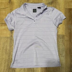 Kate Lord Venetian Bay Lavender Tonal Stripe Golf Polo Shirt Medium